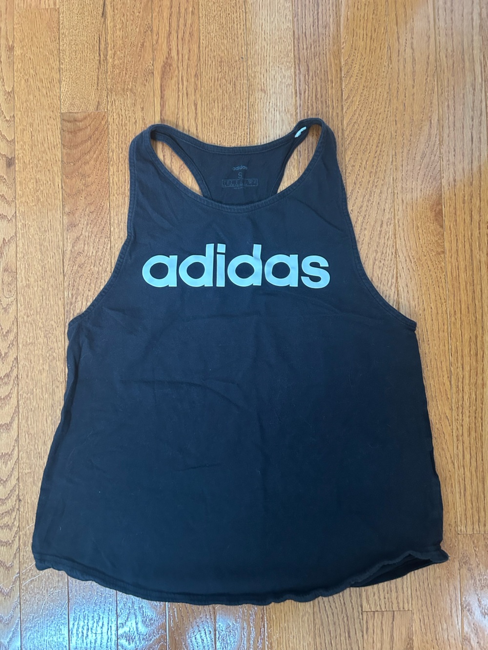 adidas Black Tank Top with white Logo Print